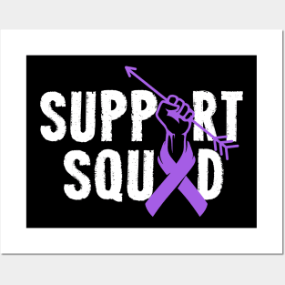 Support Squad Pancreatic Cancer Awareness purple Ribbon Posters and Art